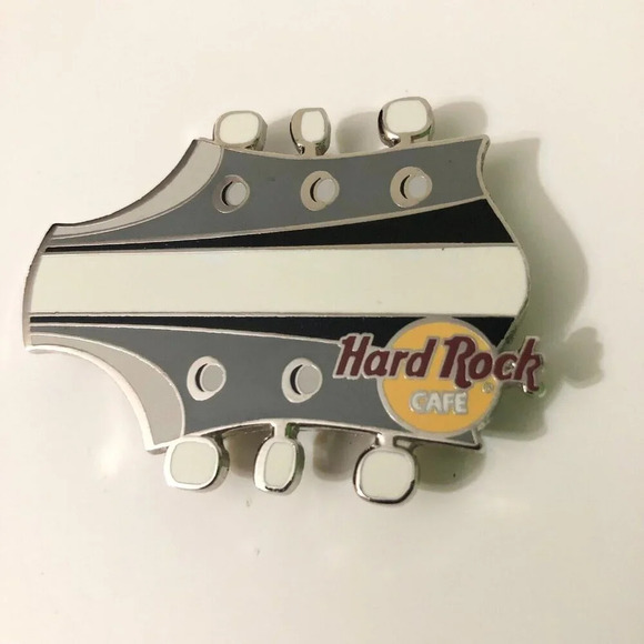Hard  Rock Cafe Magnetic Pin Name Tag Guitar Head - Picture 1 of 15